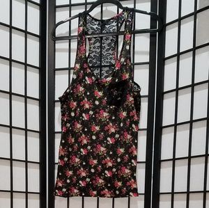 Iris Basic Floral Printed Lace Tank